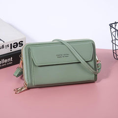 Small Shoulder Bag with Zipper, Letter Detail, Versatile Phone Purse