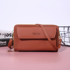 Small Shoulder Bag with Zipper, Letter Detail, Versatile Phone Purse