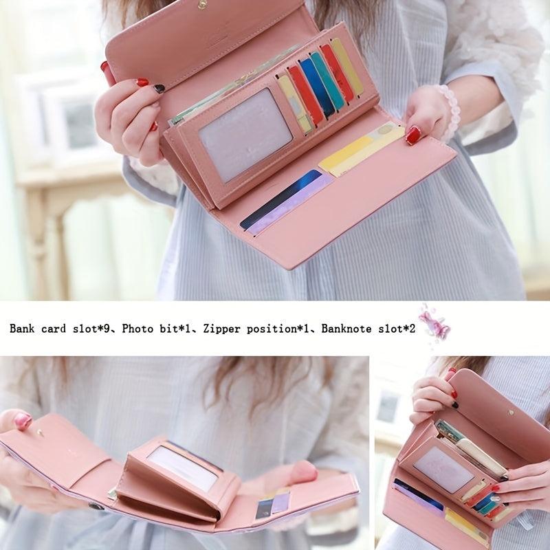 Women's Minimalist Long Wallet Clutch Coin Purse