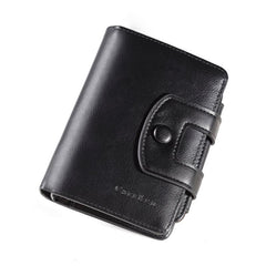 Vintage Trifold Short Wallet PU Leather Zipper Coin Purses