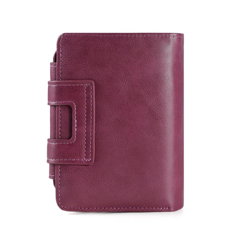 Vintage Trifold Short Wallet PU Leather Zipper Coin Purses