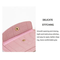 Embossed Card Wallet Zipper Clutch Purse Buckle Decor Coin