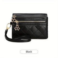 Vintage Short Wallet Bifold Clutch Coin Purse with Wristband