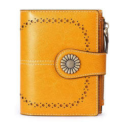Vintage Style Small Wallet with Card Slots & Zipper Pocket