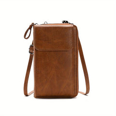 Retro Style Mini PU Leather Crossbody Bag Coin Purse Wallet