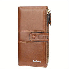 Solid Zipper Long Wallet PU Leather Large Capacity Card Slot Purse
