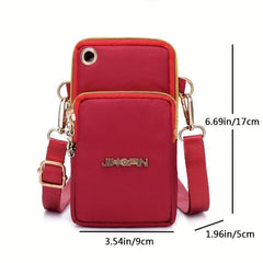 Zipper Coin Purse Small Phone Bag with Letter Detail