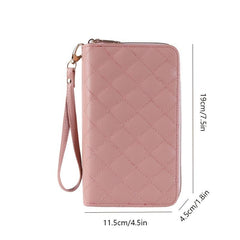 Women's Large Double Zipper Wallet Faux Leather Clutch Purse