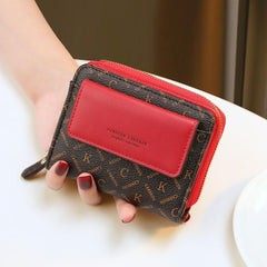 Women's Letter Print Short Wallet Bifold Coin Purse with Card Slots