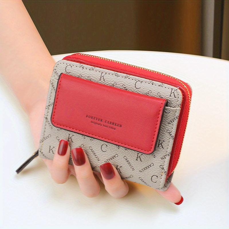 Women's Letter Print Short Wallet Bifold Coin Purse with Card Slots