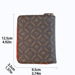 Women's Letter Print Short Wallet Bifold Coin Purse with Card Slots