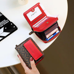 Women's Letter Print Short Wallet Bifold Coin Purse with Card Slots