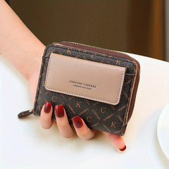 Women's Letter Print Short Wallet Bifold Coin Purse with Card Slots