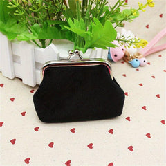 Plush Coin Purse Kiss Lock Clutch Purse All Match Storage Bag