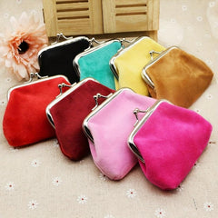Plush Coin Purse Kiss Lock Clutch Purse All Match Storage Bag