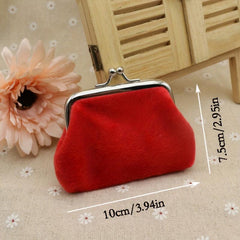 Plush Coin Purse Kiss Lock Clutch Purse All Match Storage Bag
