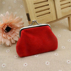 Plush Coin Purse Kiss Lock Clutch Purse All Match Storage Bag