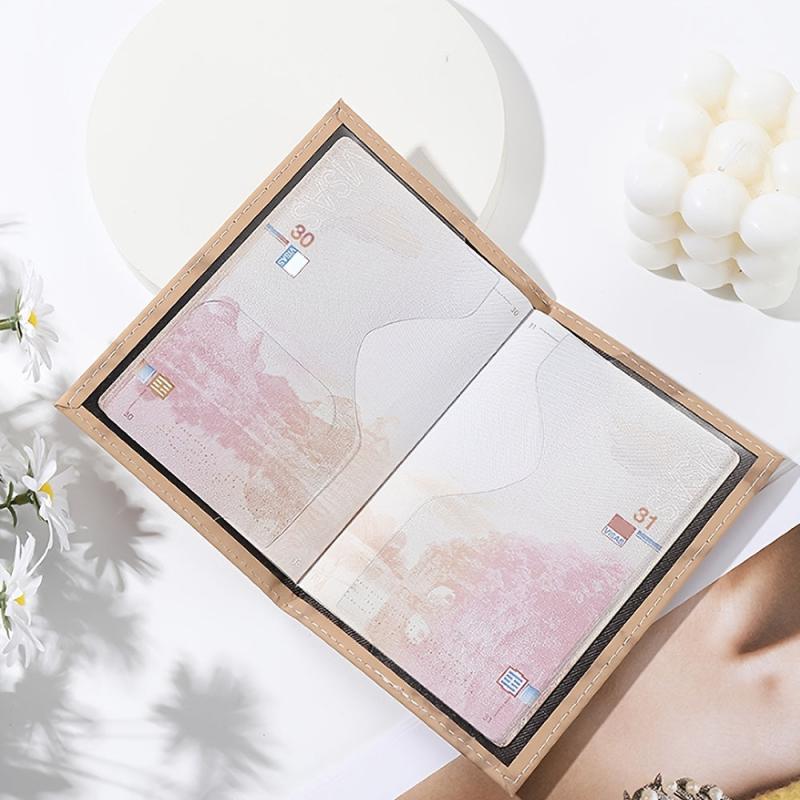 Marble Pattern Passport Case Women's Faux Leather Holder