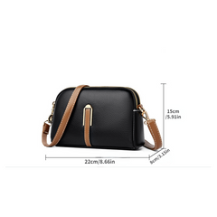 Double Zipper Wallet Faux Leather Crossbody Bag