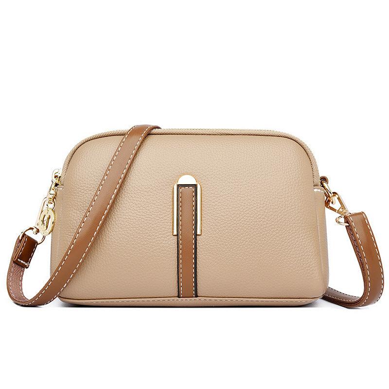 Double Zipper Wallet Faux Leather Crossbody Bag