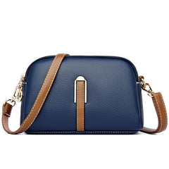 Double Zipper Wallet Faux Leather Crossbody Bag