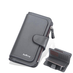 Large Capacity Long Wallet Faux Leather Coin Purse Zipper