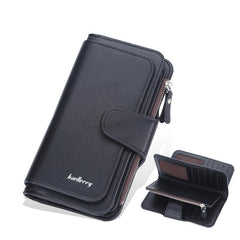 Large Capacity Long Wallet Faux Leather Coin Purse Zipper