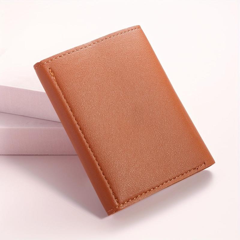 Classic Trifold Wallet Clutch Coin Purse with Metal Tree Button