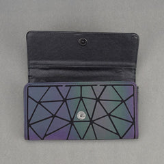Geometric Rhombus Luminous Long Wallet Clutch Tri Fold Wallet