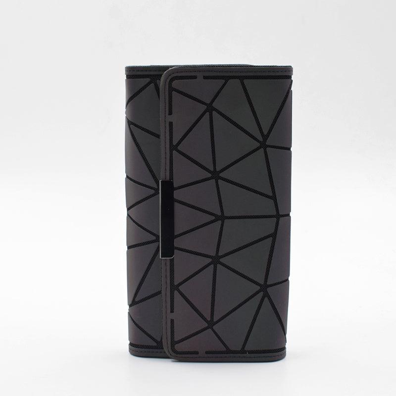 Geometric Rhombus Luminous Long Wallet Clutch Tri Fold Wallet