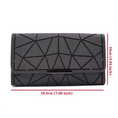 Geometric Rhombus Luminous Long Wallet Clutch Tri Fold Wallet