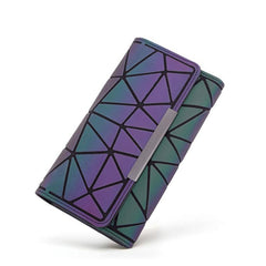 Geometric Rhombus Luminous Long Wallet Clutch Tri Fold Wallet