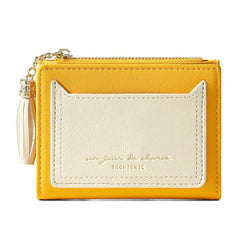 Tassel Decor Small Wallet Women's Faux Leather Fold Wallet