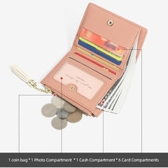 Tassel Decor Small Wallet Women's Faux Leather Fold Wallet