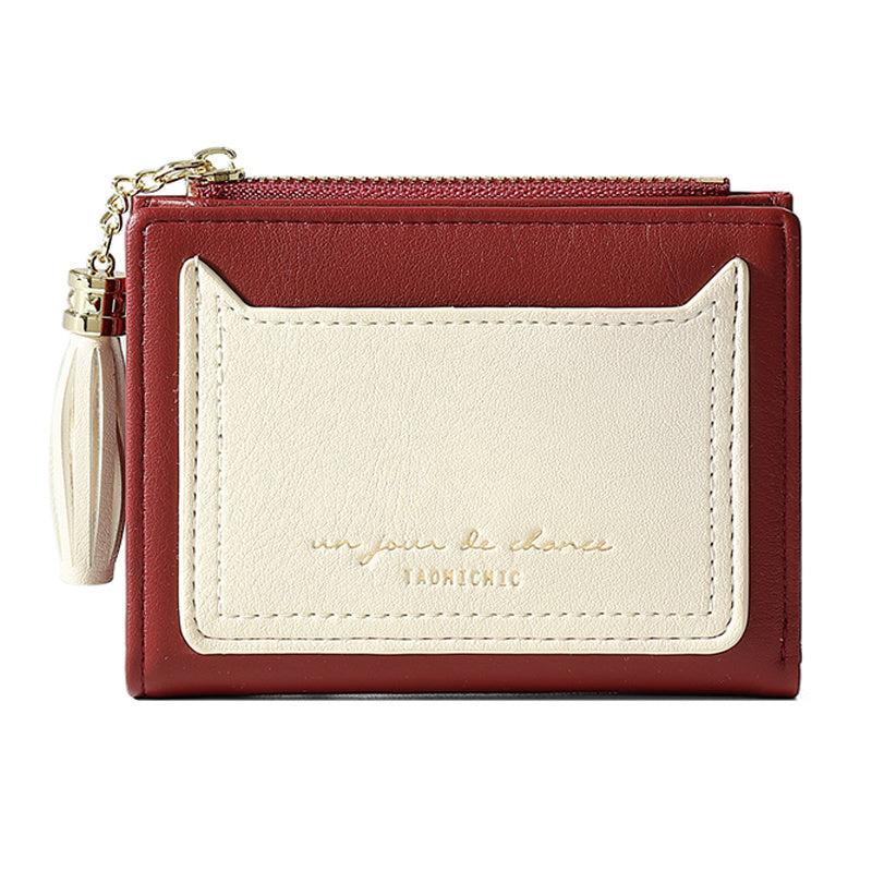 Tassel Decor Small Wallet Women's Faux Leather Fold Wallet