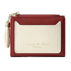 Tassel Decor Small Wallet Women's Faux Leather Fold Wallet