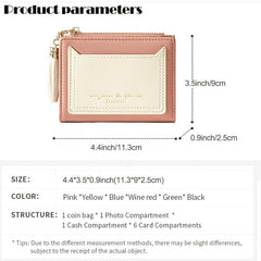 Tassel Decor Small Wallet Women's Faux Leather Fold Wallet