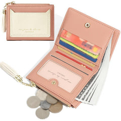 Tassel Decor Small Wallet Women's Faux Leather Fold Wallet