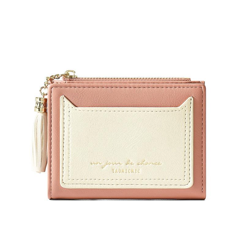 Tassel Decor Small Wallet Women's Faux Leather Fold Wallet