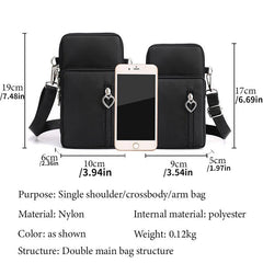 Minimalist Zipper Crossbody Bag Solid Shoulder Bag All Match Storage Bag