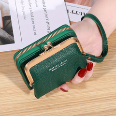 Women's Small Credit Card Bag Kiss Lock Wallet Zipper Coin Purse