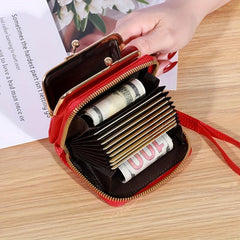 Women's Small Credit Card Bag Kiss Lock Wallet Zipper Coin Purse
