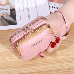 Women's Small Credit Card Bag Kiss Lock Wallet Zipper Coin Purse