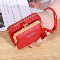 Women's Small Credit Card Bag Kiss Lock Wallet Zipper Coin Purse