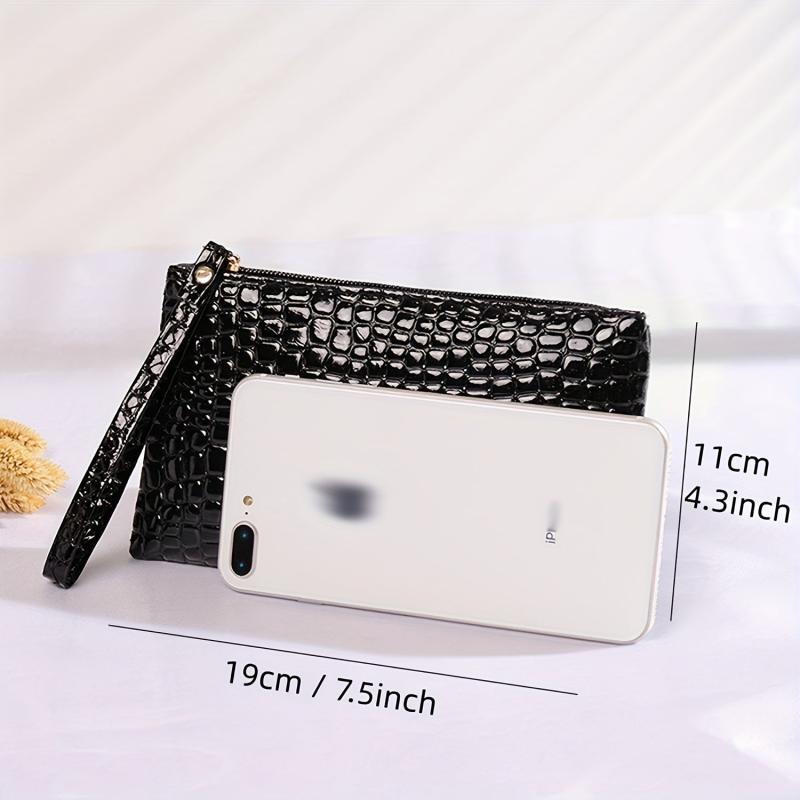 Crocodile Pattern Long Wallet Zipper Clutch Purse