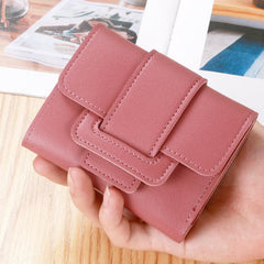 Women's Minimalist Short Wallet Trifold Clutch Purse