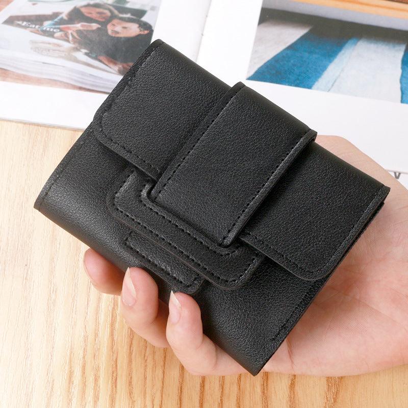 Women's Minimalist Short Wallet Trifold Clutch Purse