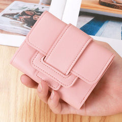 Women's Minimalist Short Wallet Trifold Clutch Purse
