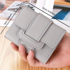 Women's Minimalist Short Wallet Trifold Clutch Purse