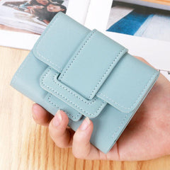 Women's Minimalist Short Wallet Trifold Clutch Purse